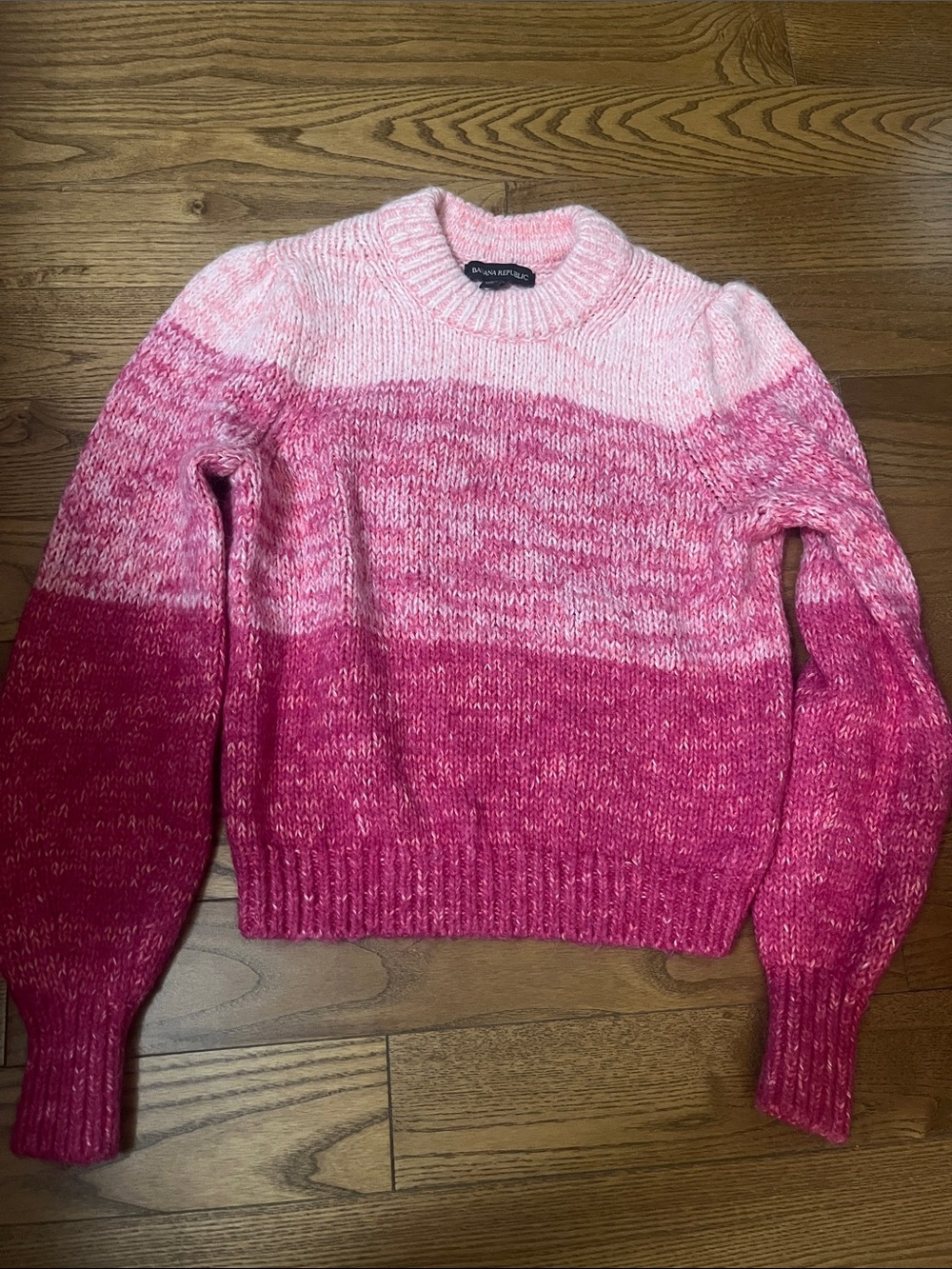 Banana Republic Pink Ombre Crewneck Sweater